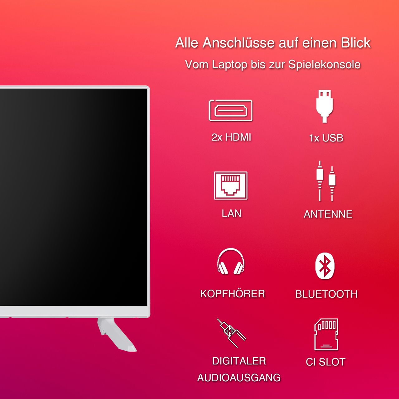 Telefunken XF32TO750S-W 32 Zoll Fernseher / Smart TV (Full HD, HDR, HD  6 Monate inkl.,Triple-Tuner)