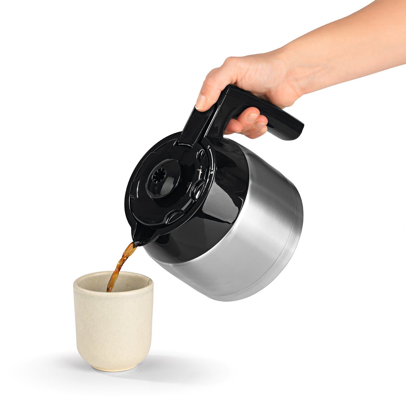 BEEM Filterkaffeemaschine FRESH-AROMA-PERFECT Mahlwerk Thermokanne 8 Tassen, Permanentfilter, Zubereitung mit Kaffeebohnen und Kaffeepulver möglich
