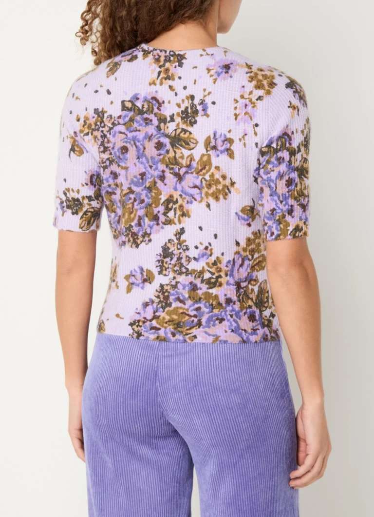 Benetton Fine-knit top in wool blend with floral print