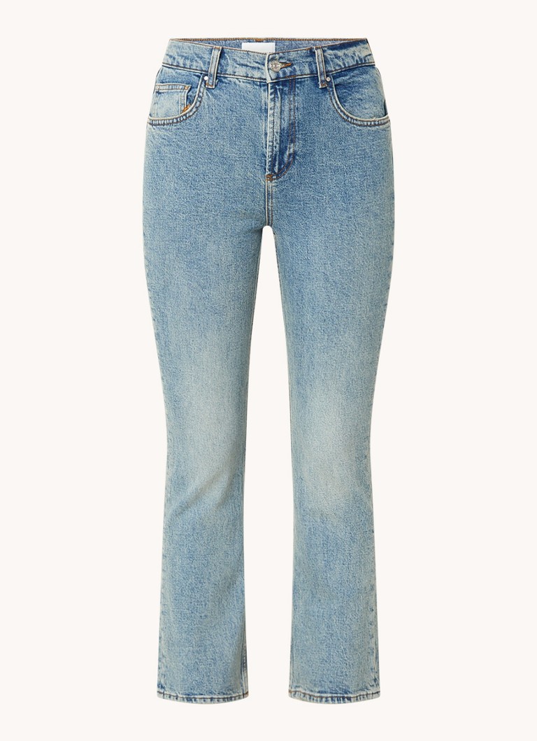 Blugi evazați crop cu talie înaltă Claudie Pierlot Louis, decolorare medie