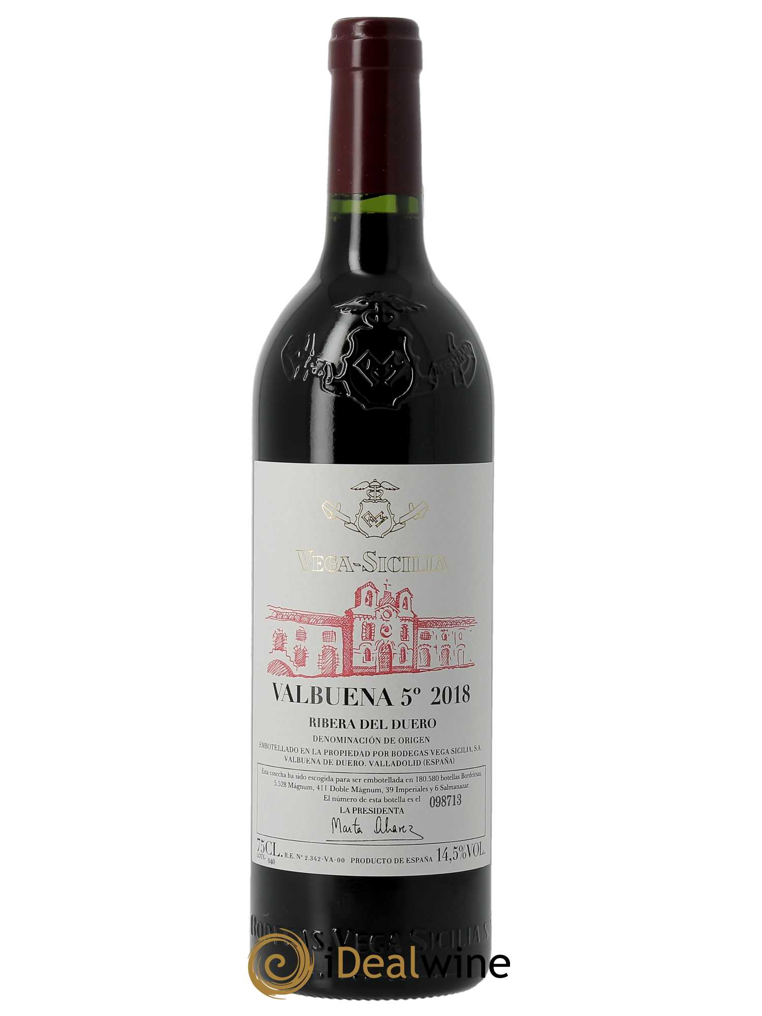 Ribera Del Duero DO Vega Sicilia Valbuena 5 ano Famille Alvarez (CBO à partir de 6 bts) 2018 - Lot de 1 Bouteille