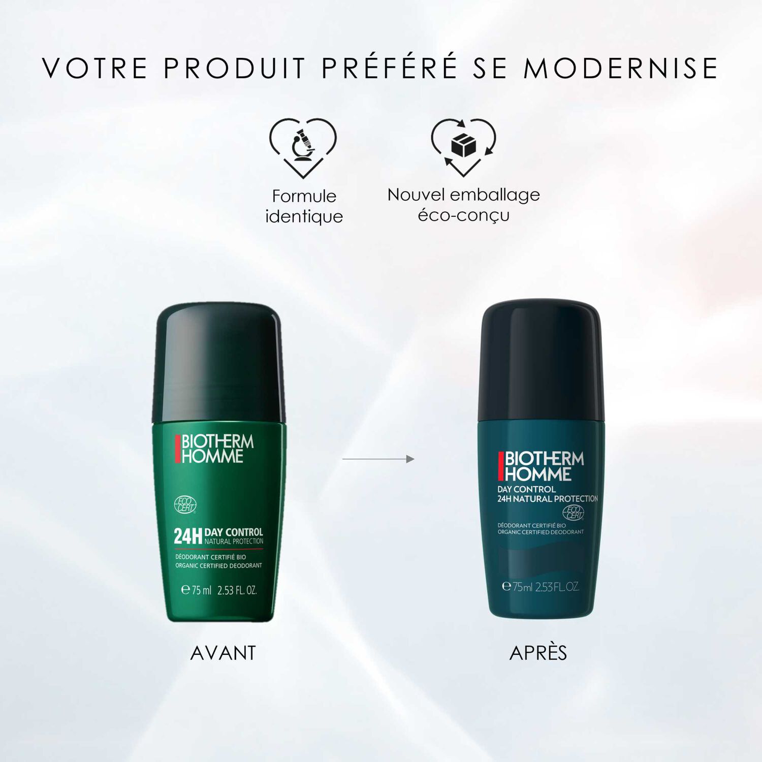 Biotherm Day Control Déodorant Bio 24h pour Homme sans Sels d'Aluminium 75 ml