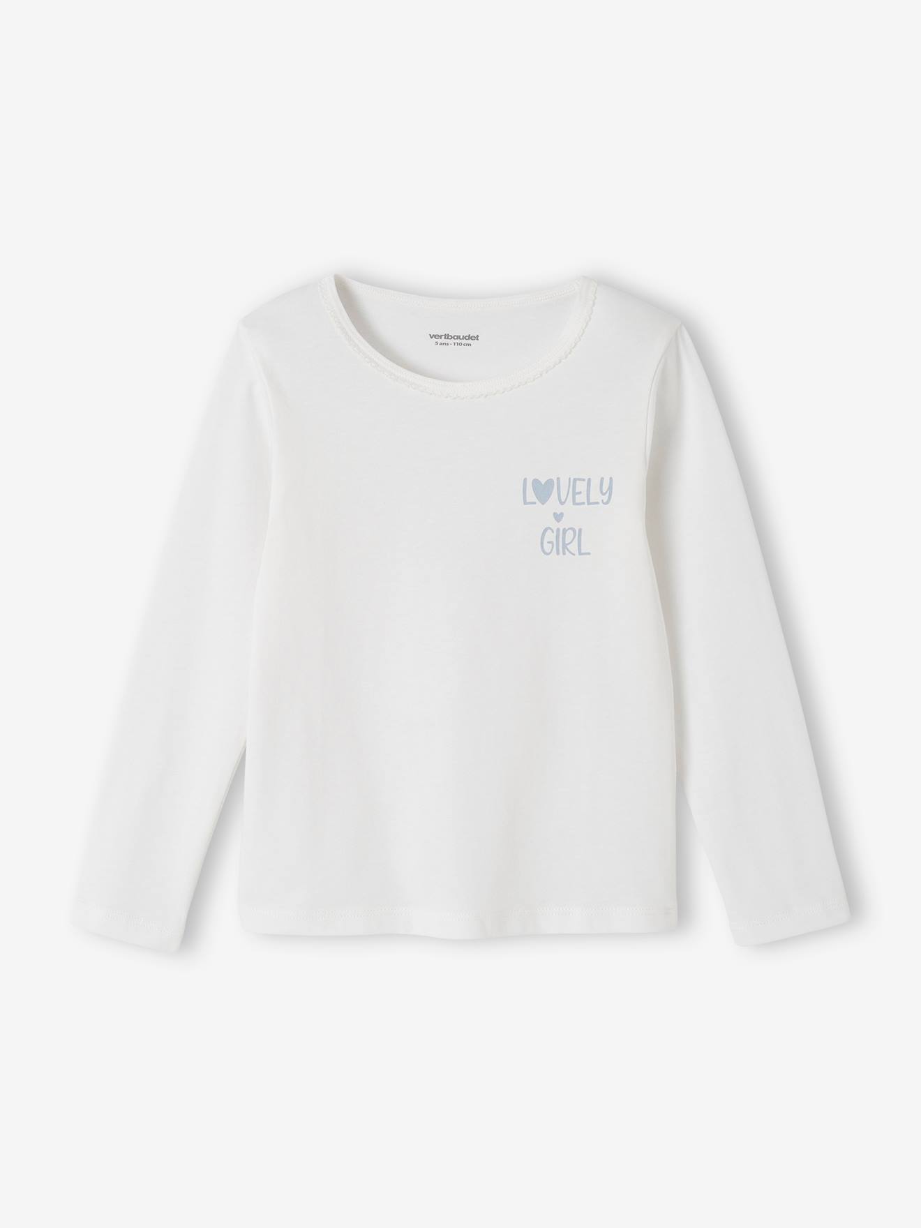 Lot de 3 T-shirts manches longues fantaisie fille BASICS rose nude