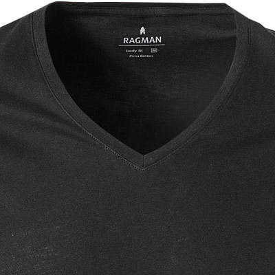RAGMAN, T-Shirts, Body Fit, Baumwolle, schwarz