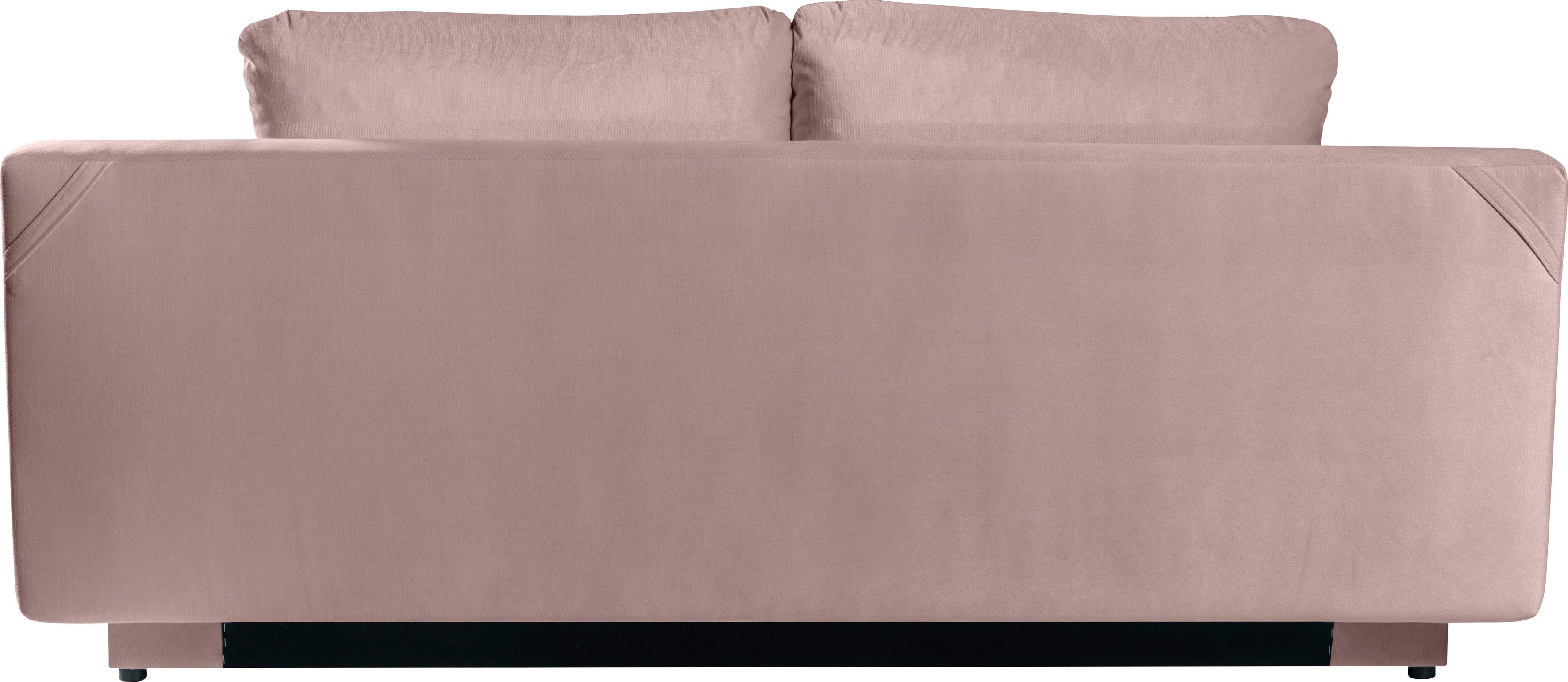 WERK2 Schlafsofa Rosso, 2-Sitzer Sofa und Schlafcouch mit Federkern & Bettkasten