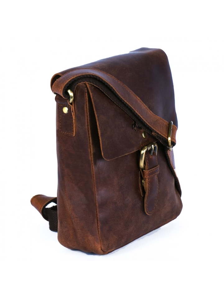 SID & VAIN Leder-Umhängetasche ORLANDO Umhängetasche Cross-Body Bag echt Leder in braun günstig kaufen onesize