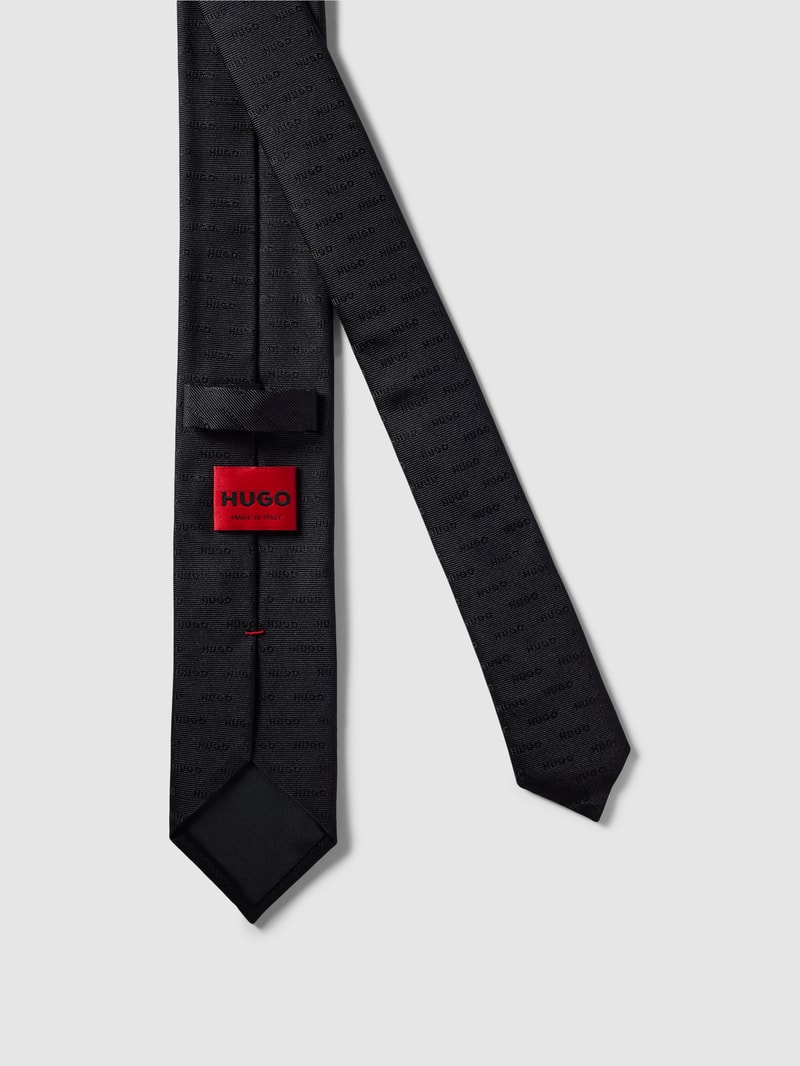 Seidenkrawatte mit Allover-Muster Modell 'Tie' in schwarz