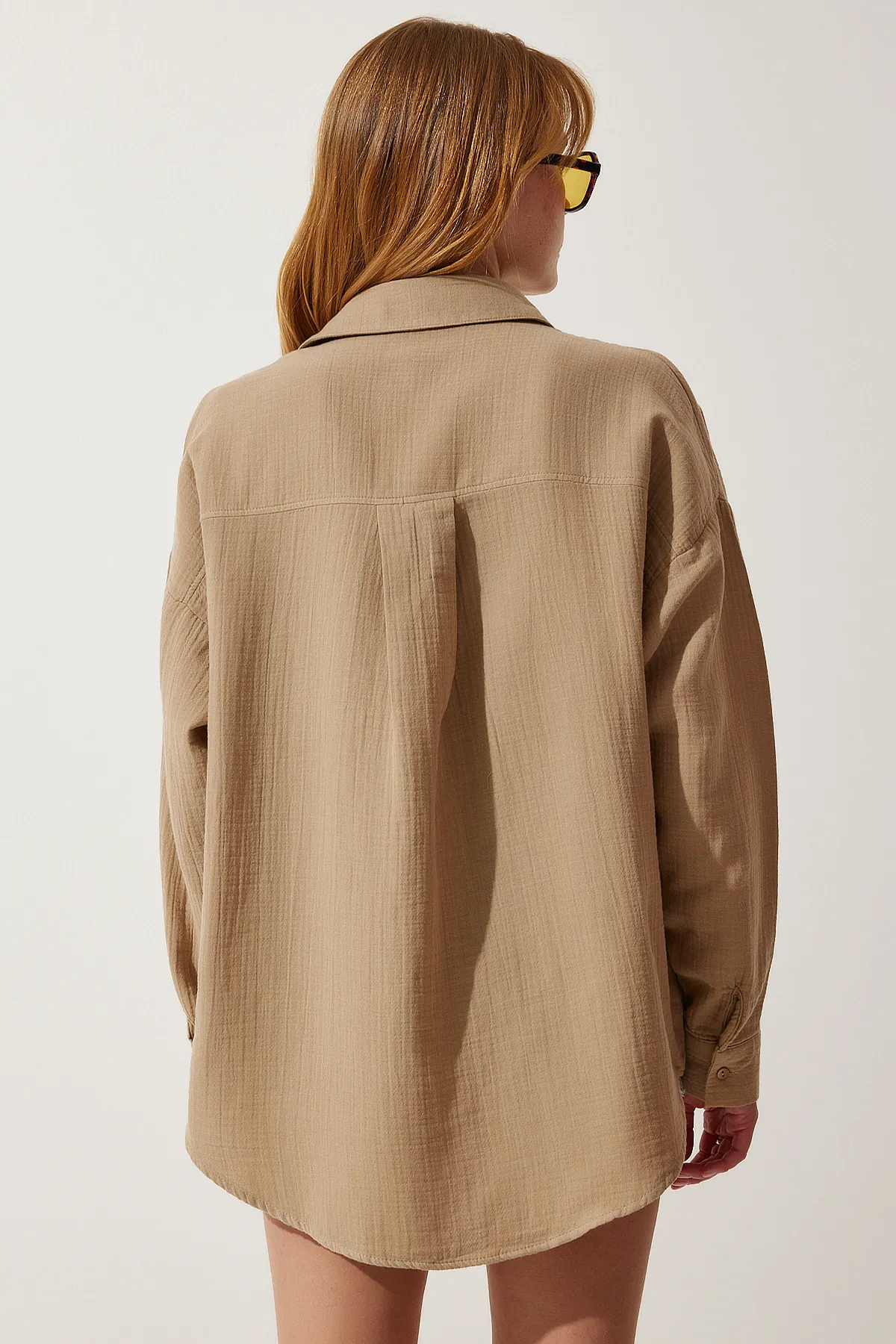 Happiness İstanbul  Hemd - Beige - Oversized