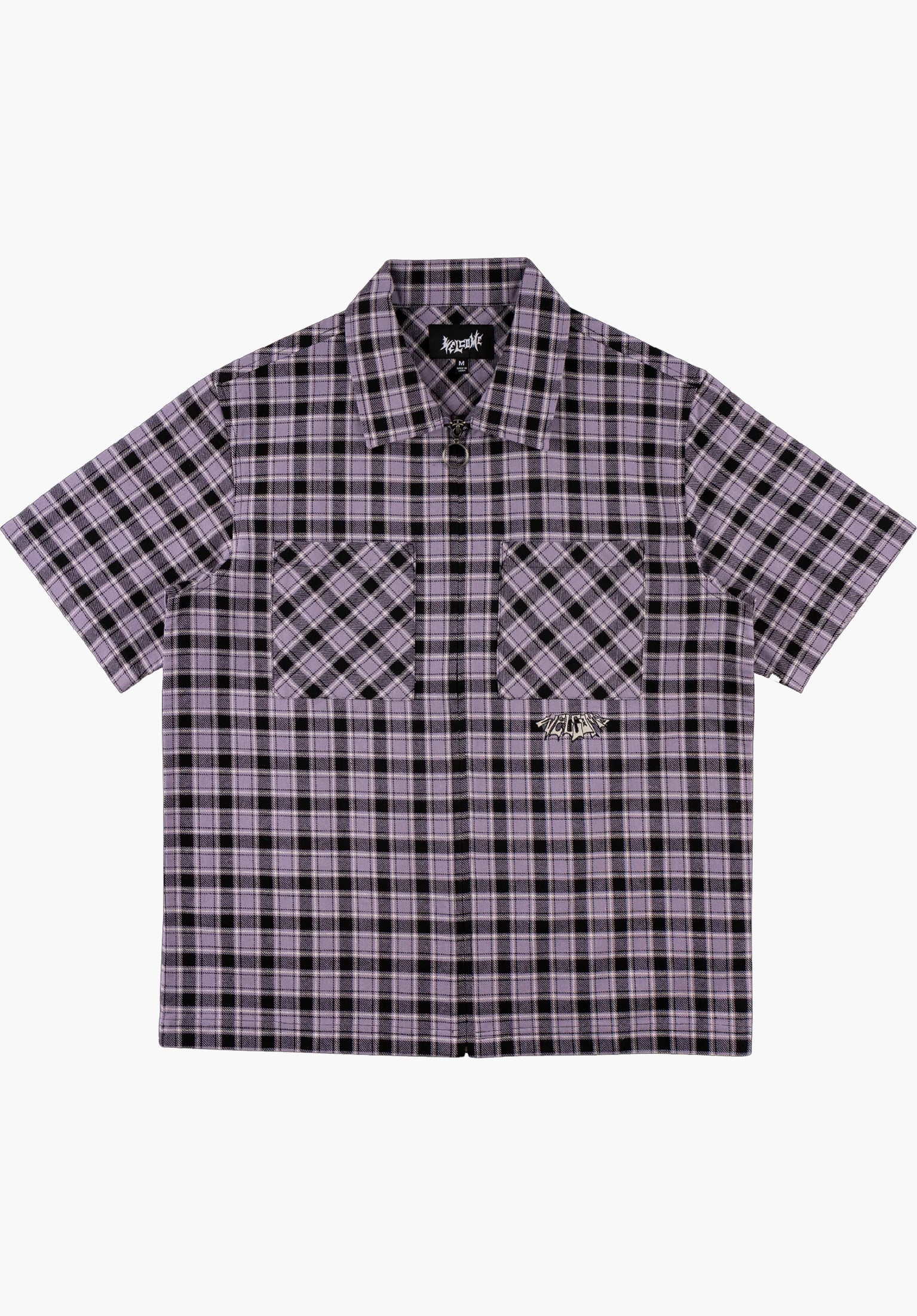 Cell Woven Plaid Zip