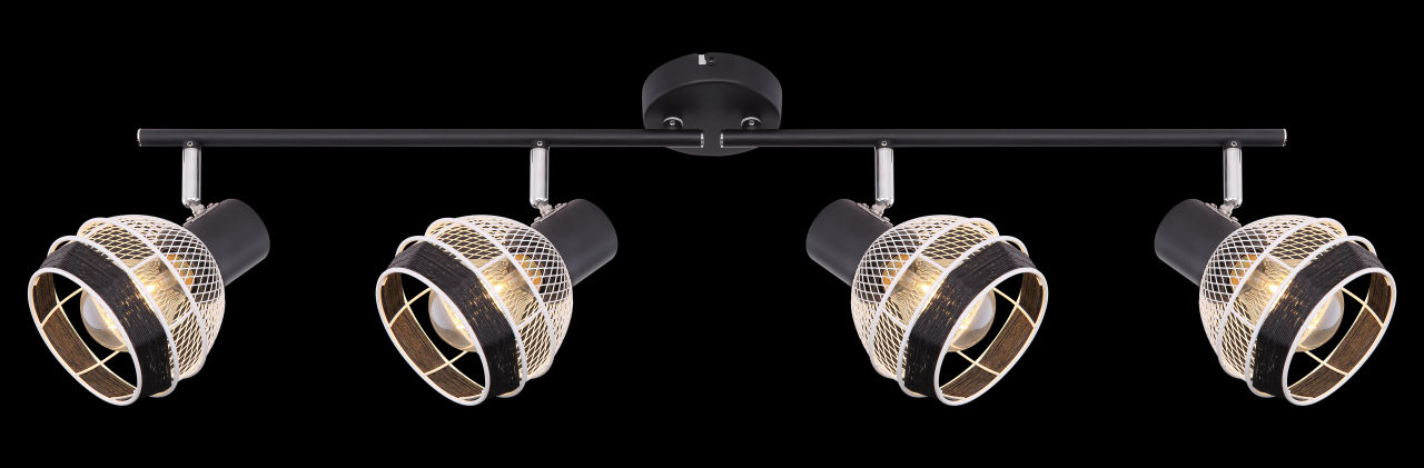 Globo Lighting - GRIDDY - Strahler Metall schwarz matt, 4x E27