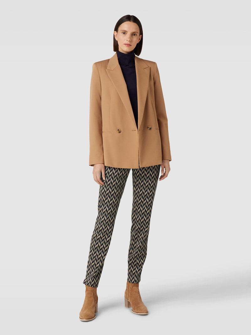 Stoffhose mit Zickzack-Muster Modell 'Zene' in sand