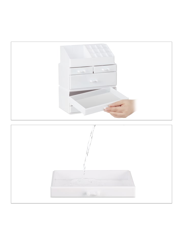 relaxdays Kosmetikorganizer in Weiß günstig kaufen onesize