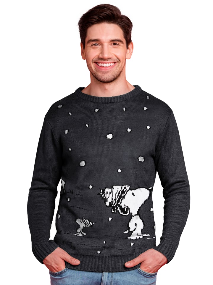 Snoopy The Peanuts Winterpullover- Snoopy in grau günstig kaufen