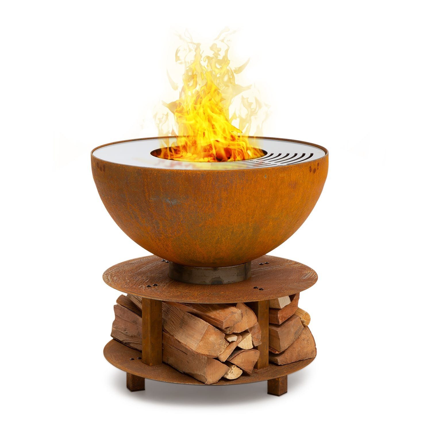 blumfeldt Feuerschale Savage 2.0, (Set), Feuerschale Garten mit Grill Feuerkorb Feuerstelle Outdoor
