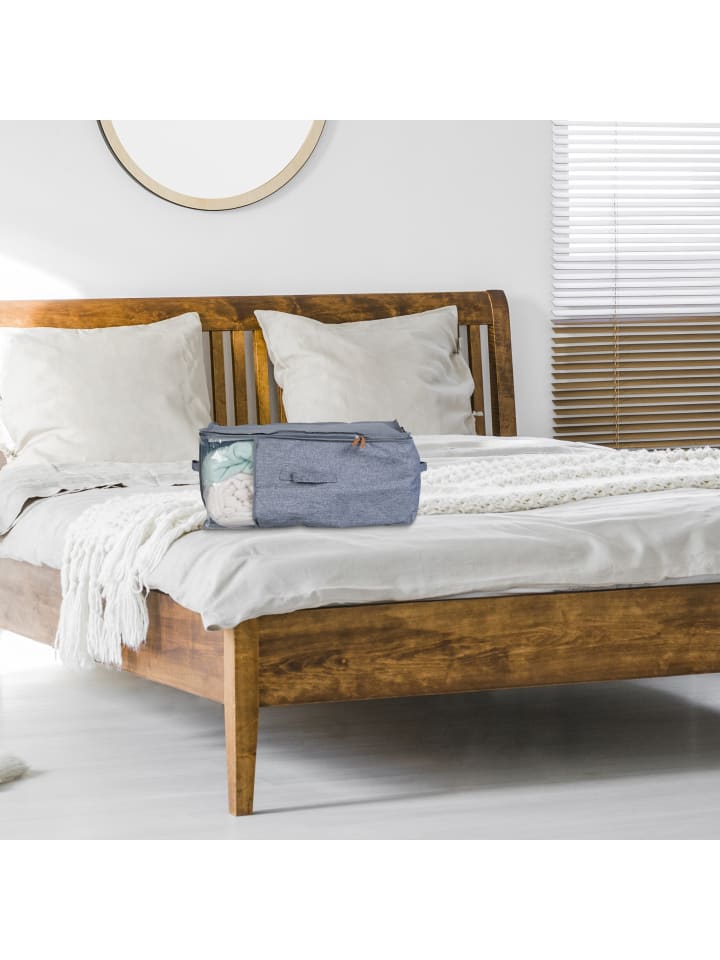 relaxdays 3 x Unterbettkommode in Grau/ Transparent - (B)58 x (H)28 x (T)45 cm günstig kaufen onesize