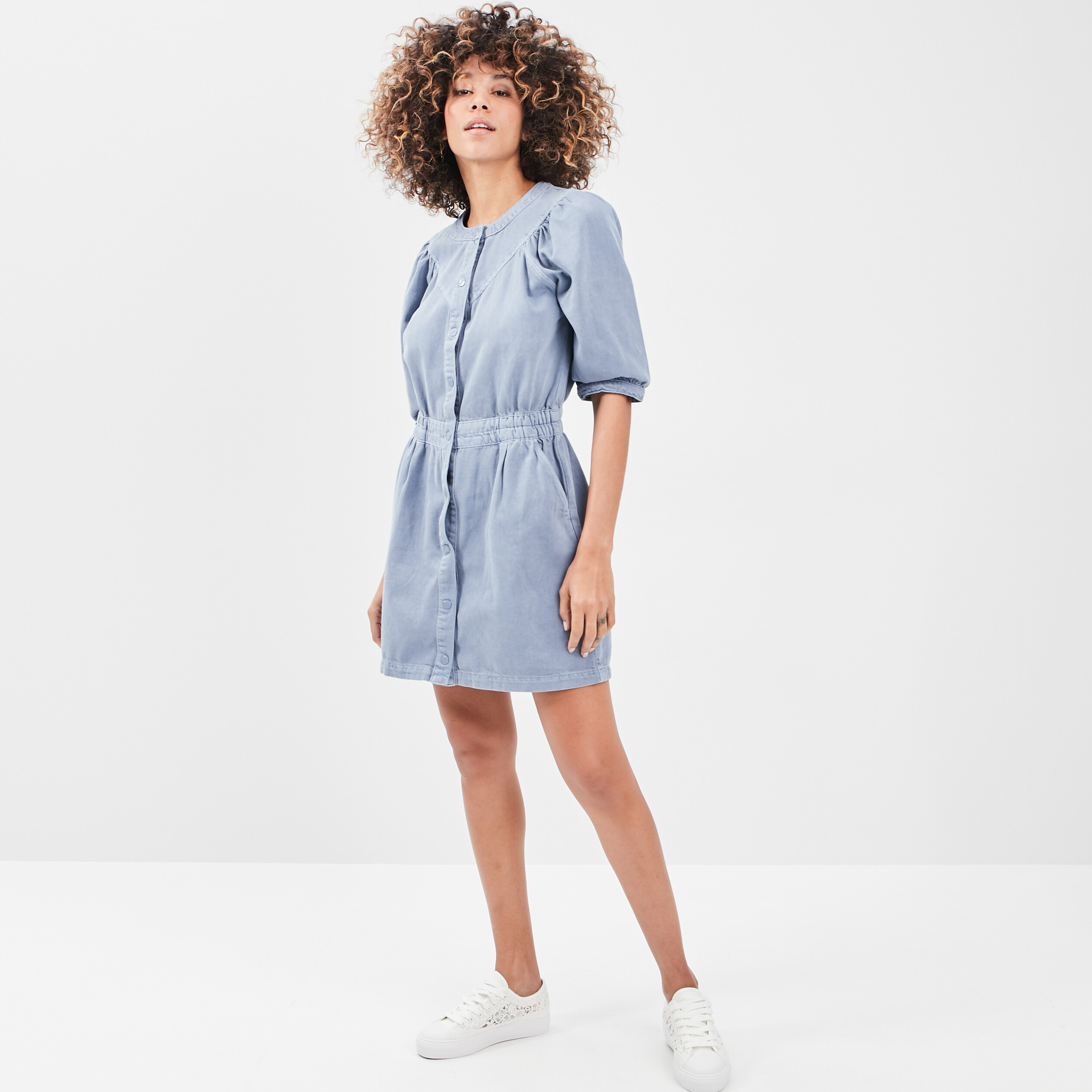 Robe chemise bleu femme | La Halle