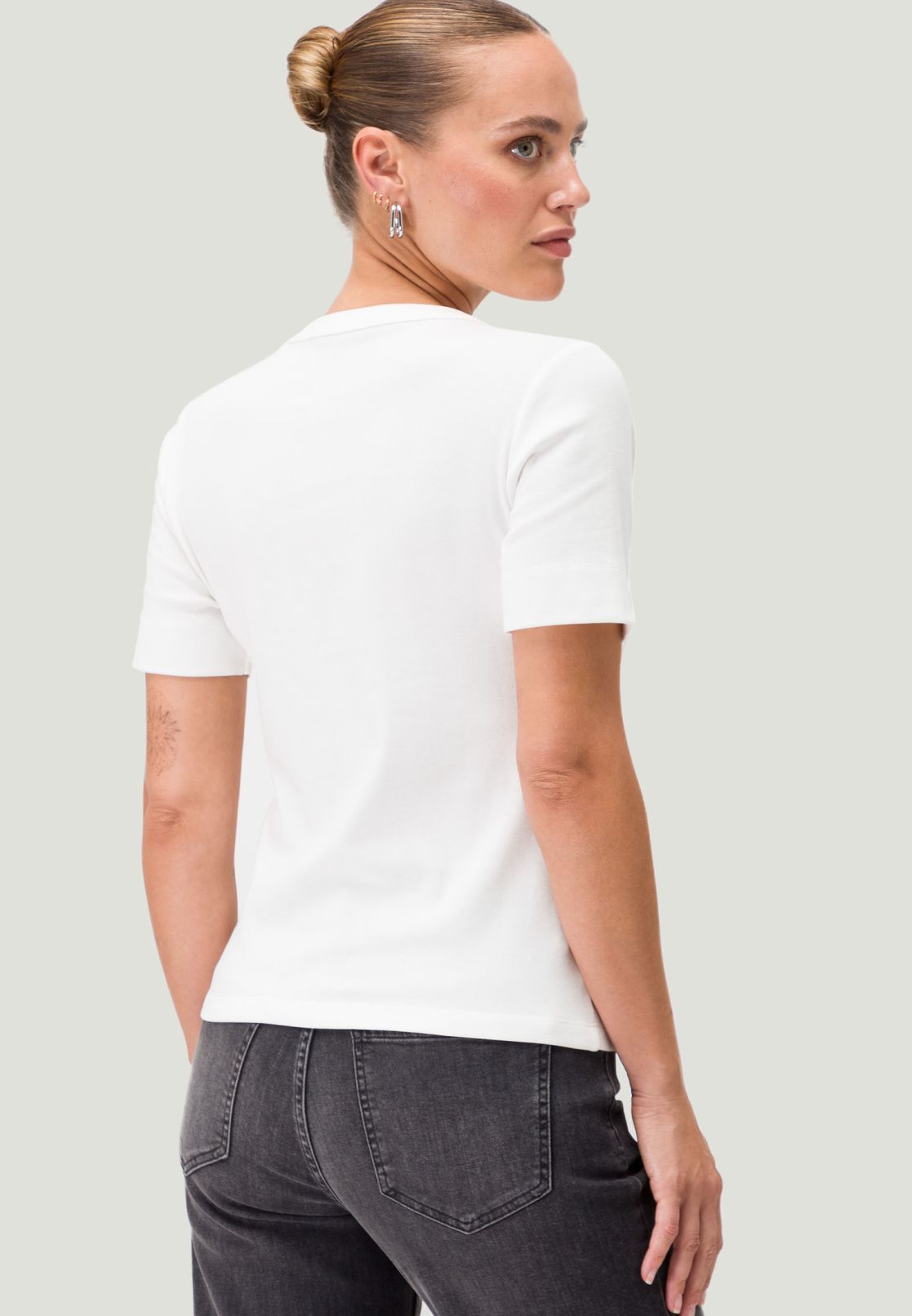 Baumwollshirt mit Rundhalsausschnitt