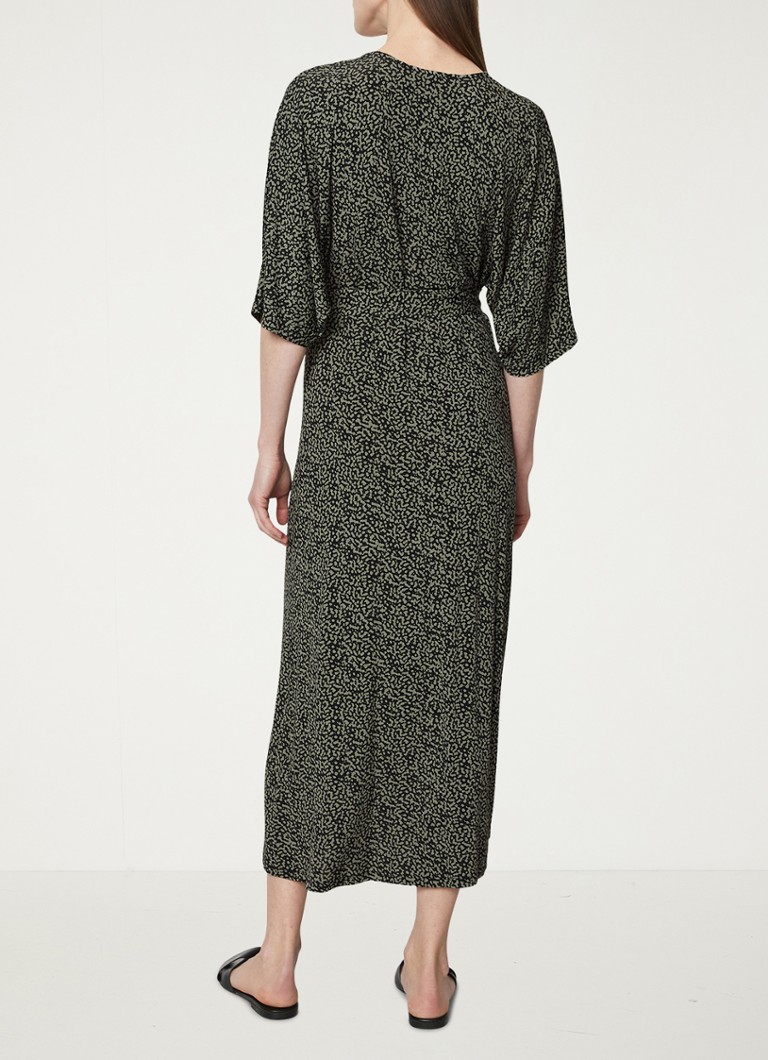 Vestido midi cruzado de punto estampado de Marc O'Polo