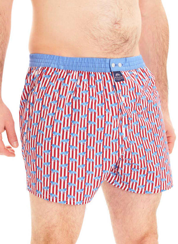 MC ALSON, Boxershorts, Baumwolle, blau-rot gemustert