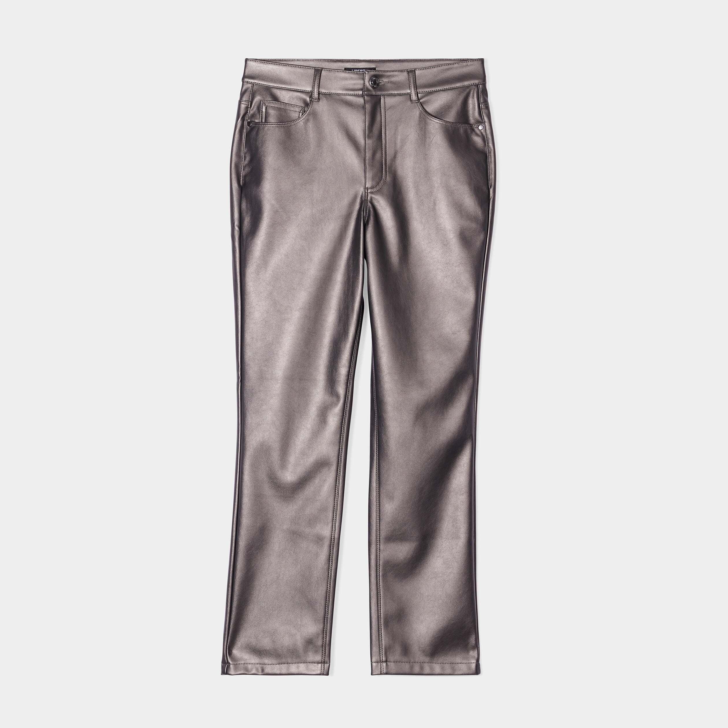 Pantalon simili cuir métallisé Liberto gris argent femme | La Halle