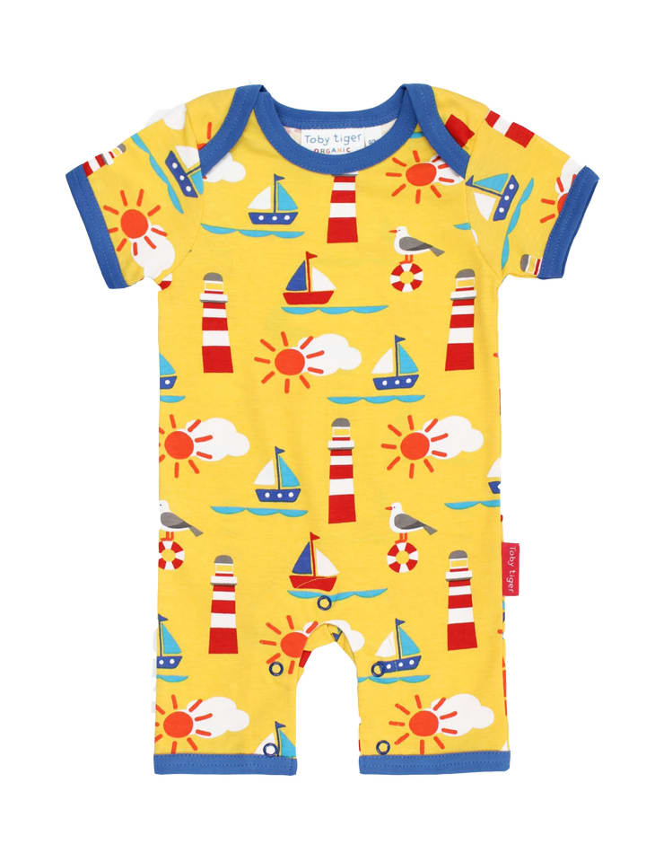 Toby Tiger Spieler mit maritimem Print in gelb günstig kaufen