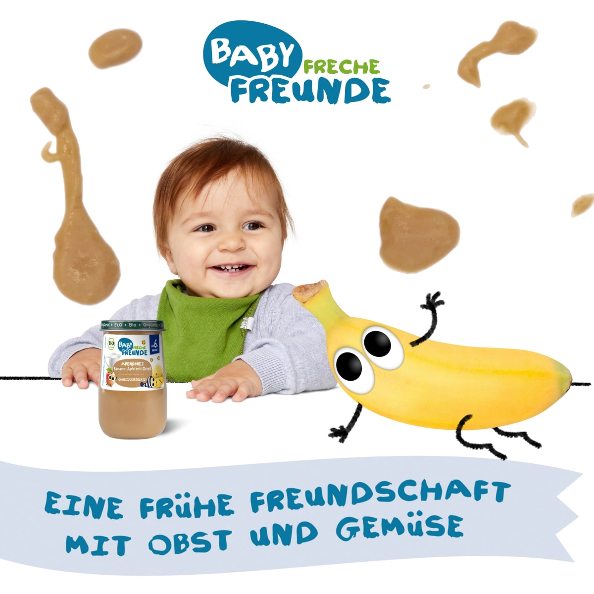 Abendbrei Banane, Apfel, mit Grieß ab dem 6.Monat, 190 g