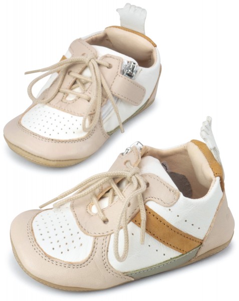 Easy Peasy ~ My Pre Basket Schnür Lauflerner ~ Beige/Weiß