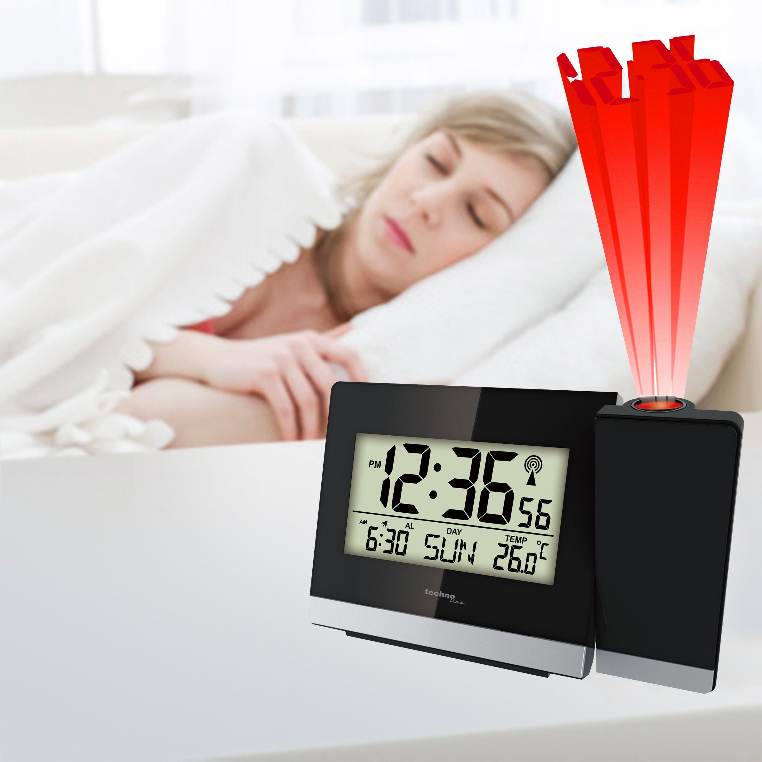technoline Projektionswecker WT 536 mit Innentemperaturanzeige