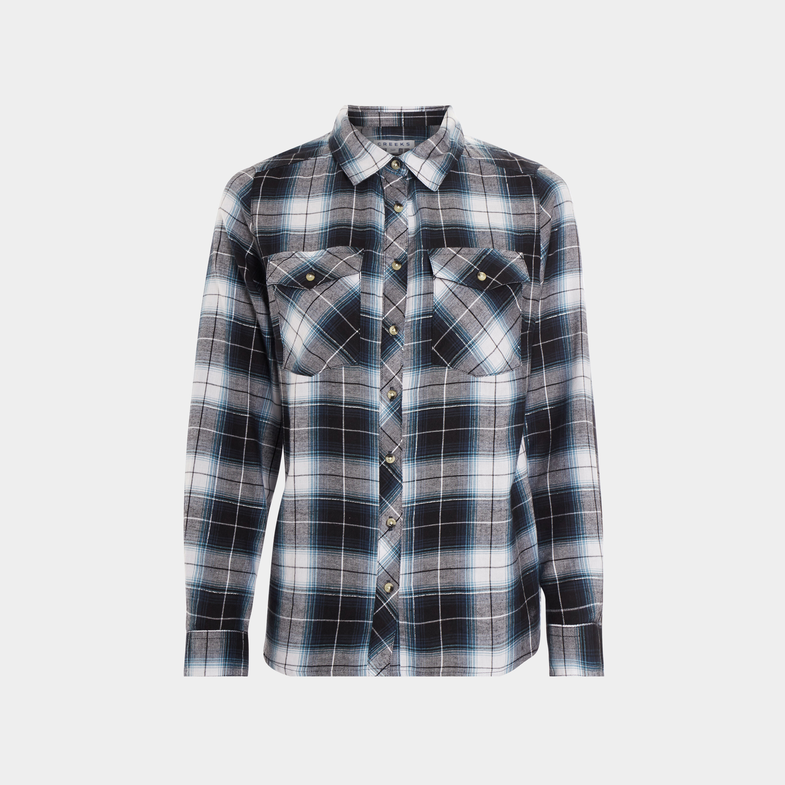 Chemise manches longues poches à rabat bleu femme | La Halle