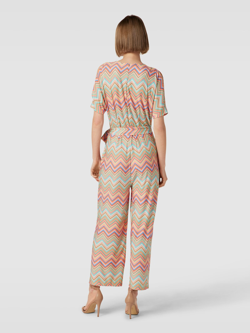 Jumpsuit mit Zickzack-Muster in lachs