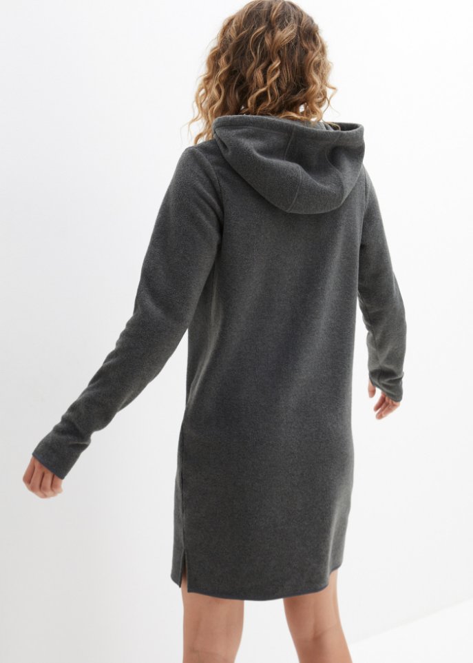 Fleece-Kleid mit Känguru-Tasche