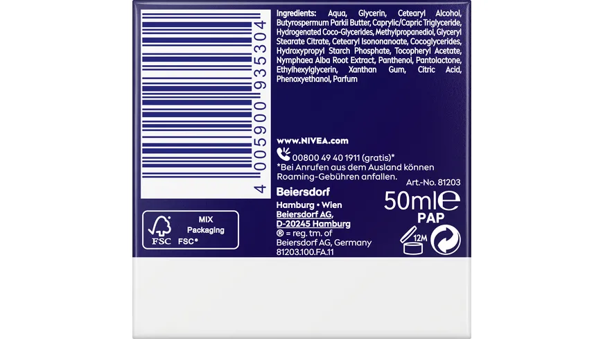 NIVEA Gute Nacht Pflege 24h Feuchtigkeit + Regeneration für jeden Hauttyp 50 ml