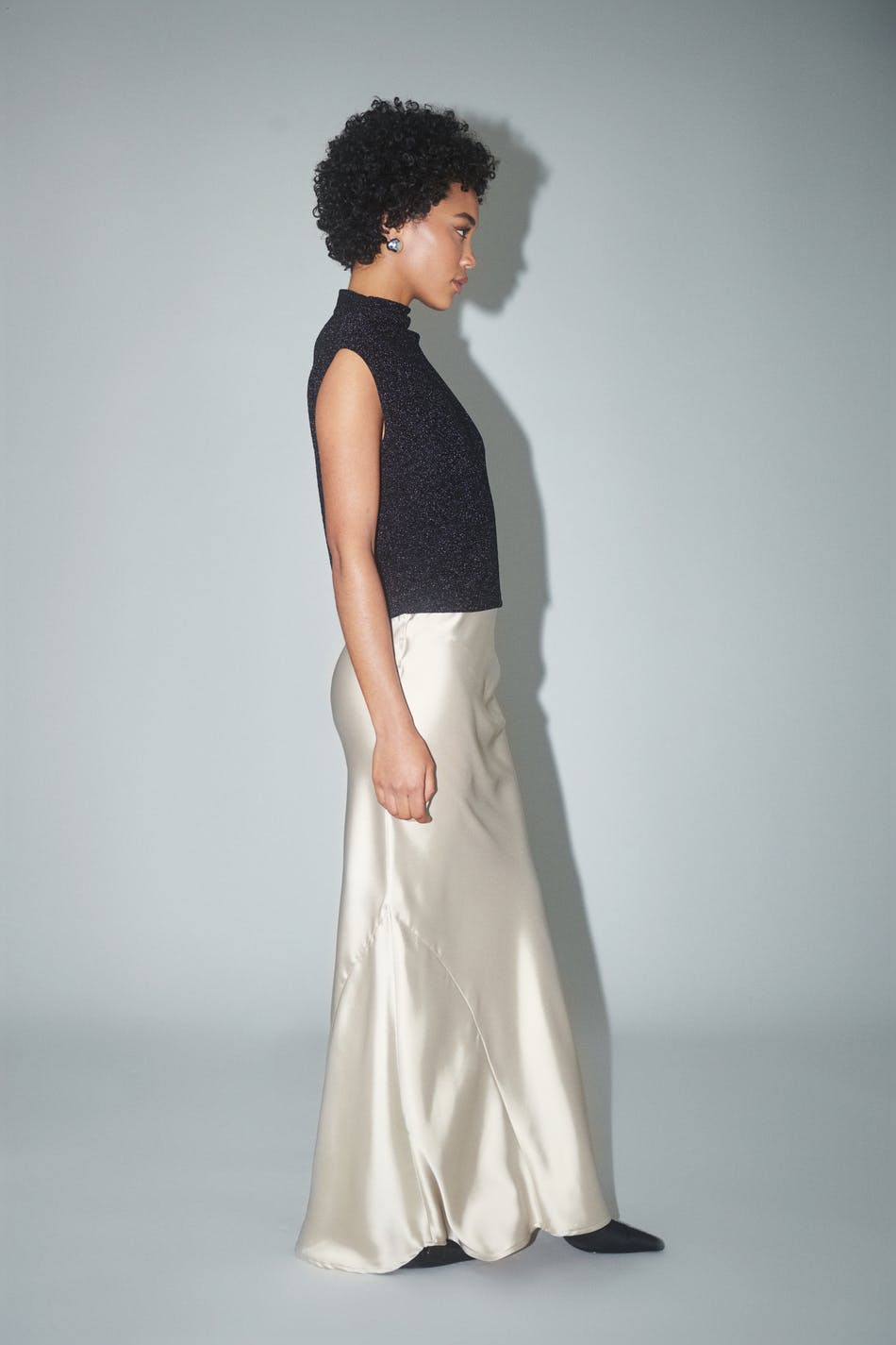 Satin maxi skirt