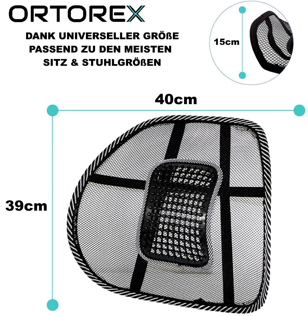 MAVURA Rückenkissen ORTOREX Ergonomische Lordosenstütze Rückenstütze Rückenlehne, Lendenkissen Lendenwirbelstütze, Rücken Stütze Stuhl Auto Büro Sitz Sessel