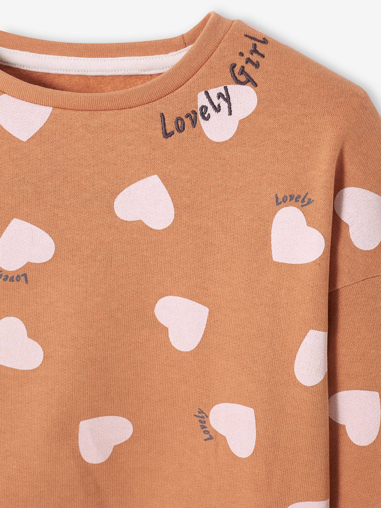 Sweat motifs fantaisie fille rose