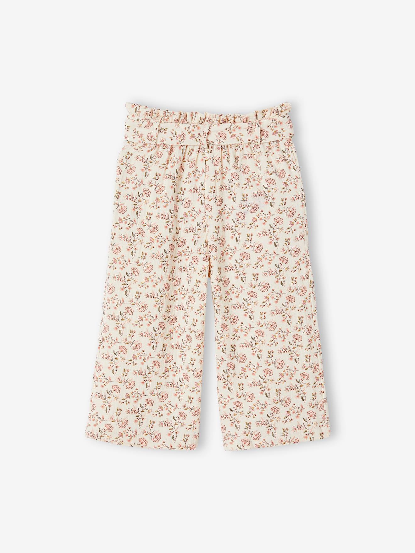 Vertbaudet Mädchen Paperbag-Hose, 7/8 - wollweiß