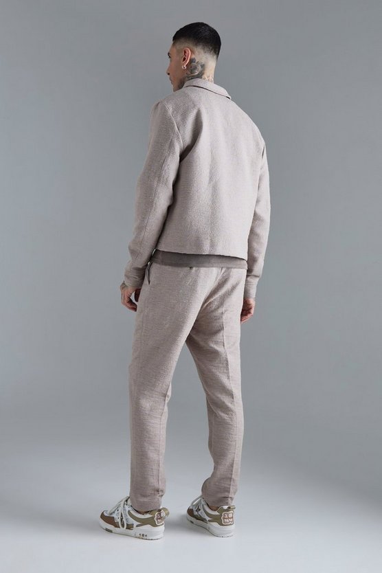 Tall strukturierte smarte Jacquard Cargo-Jacke aus Baumwolle
