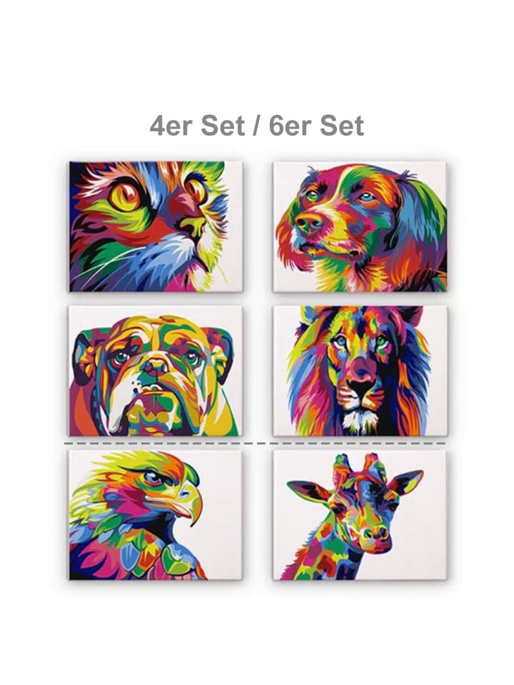 ARTNANAS Mini Malen nach Zahlen 4er/6er Set-