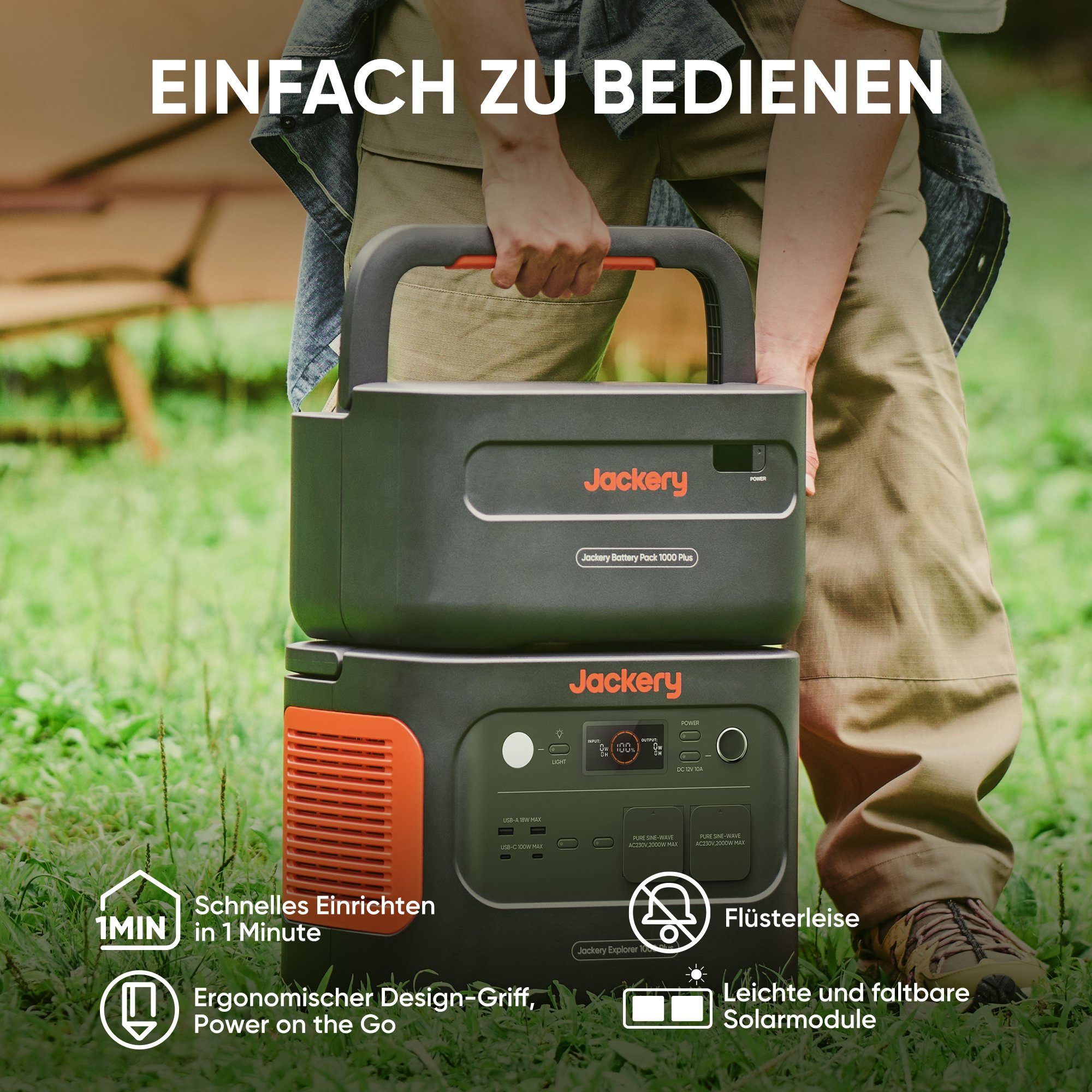 Jackery Stromerzeuger Erweiterungsakku für 1000 Plus, 1264Wh LiFePO4 Akku, (1-tlg), Kompatibel mit Explorer 1000 Plus