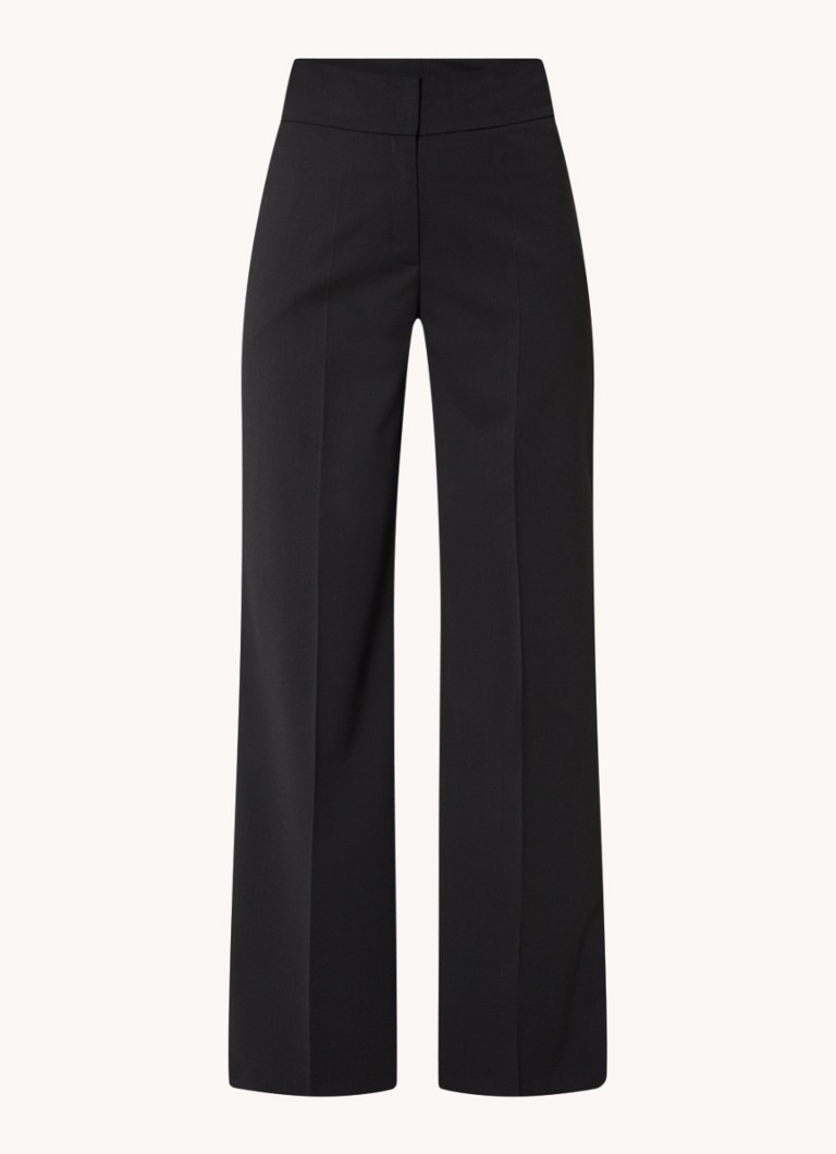 HUGO BOSS Himia high-waist straight-fit trousers in wool blend with side pockets
