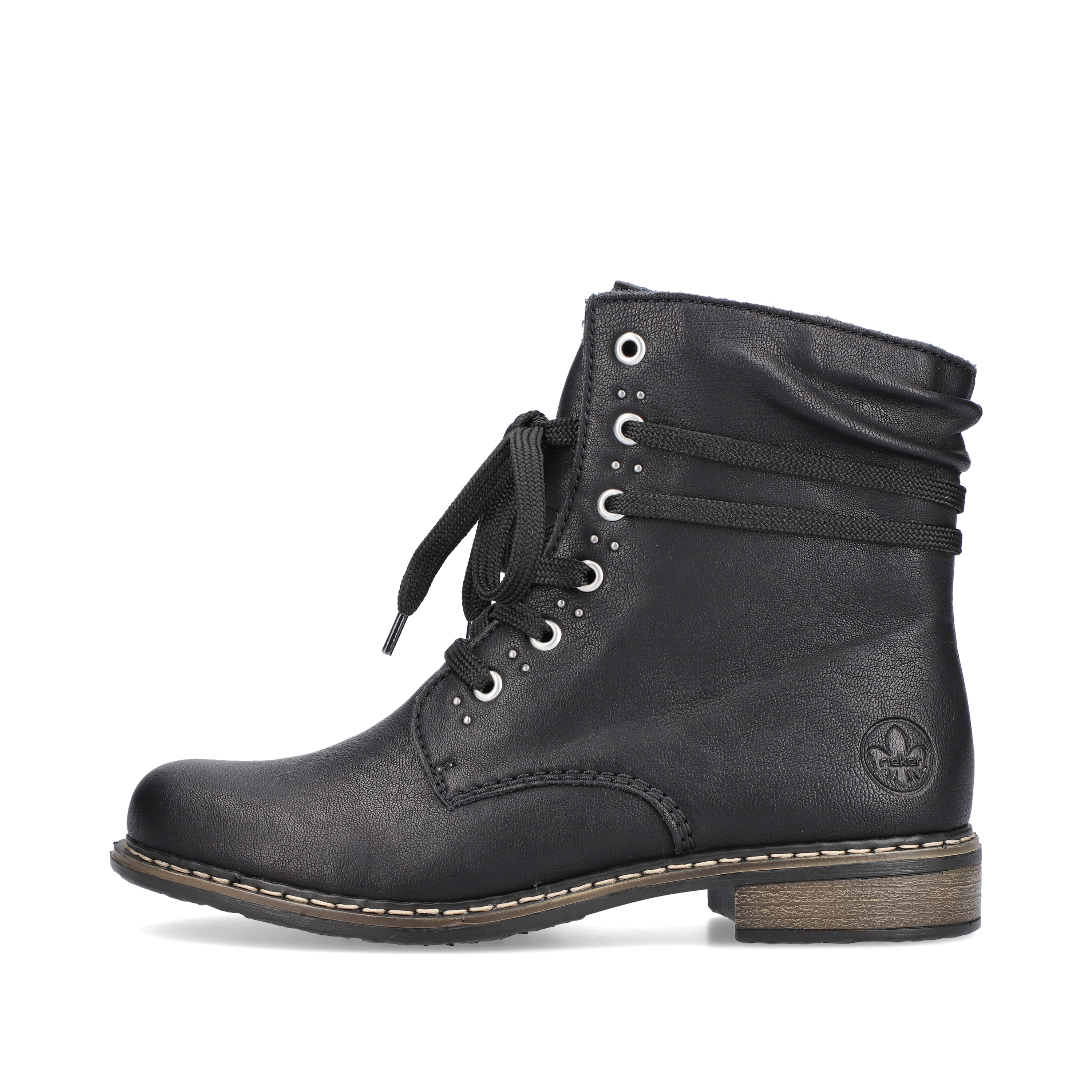 Rieker Damen Schnürstiefel asphaltschwarz