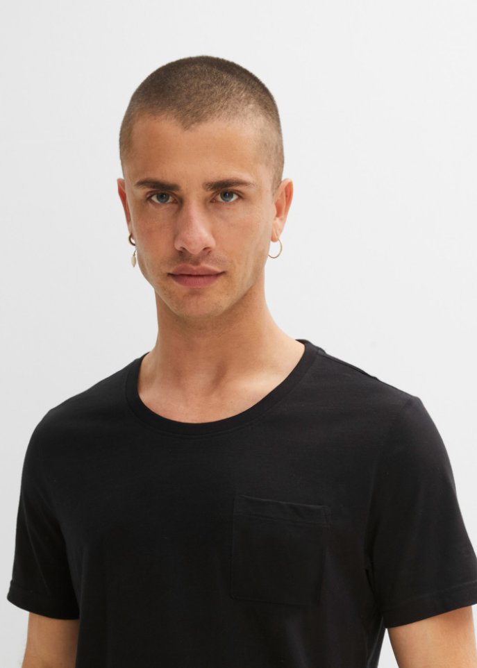 T-Shirt aus Bio Baumwolle mit Brusttasche (2er Pack)