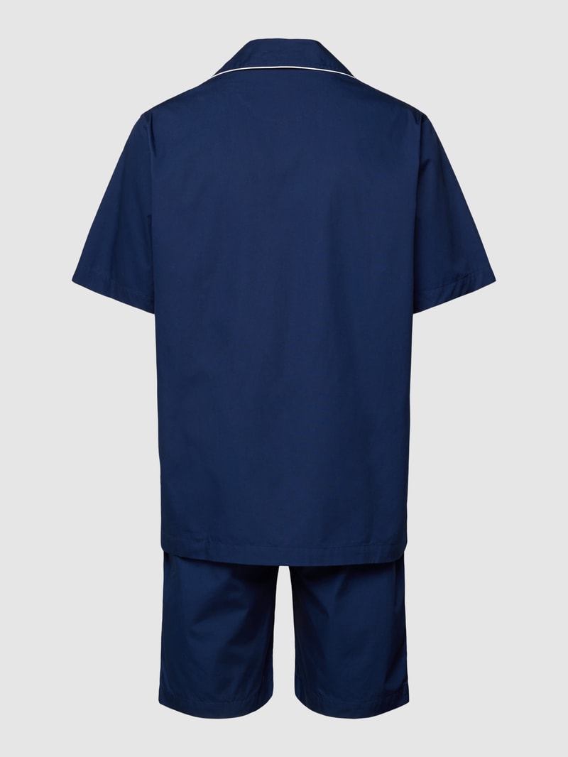 Pyjama mit Allover-Label-Print in dunkelblau