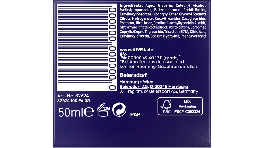 NIVEA Q10 Anti-Falten Beruhigende Nachtpflege Sensible Haut 50 ml