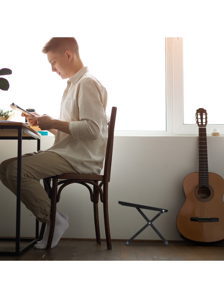 relaxdays Gitarrenfußbank in Schwarz günstig kaufen onesize