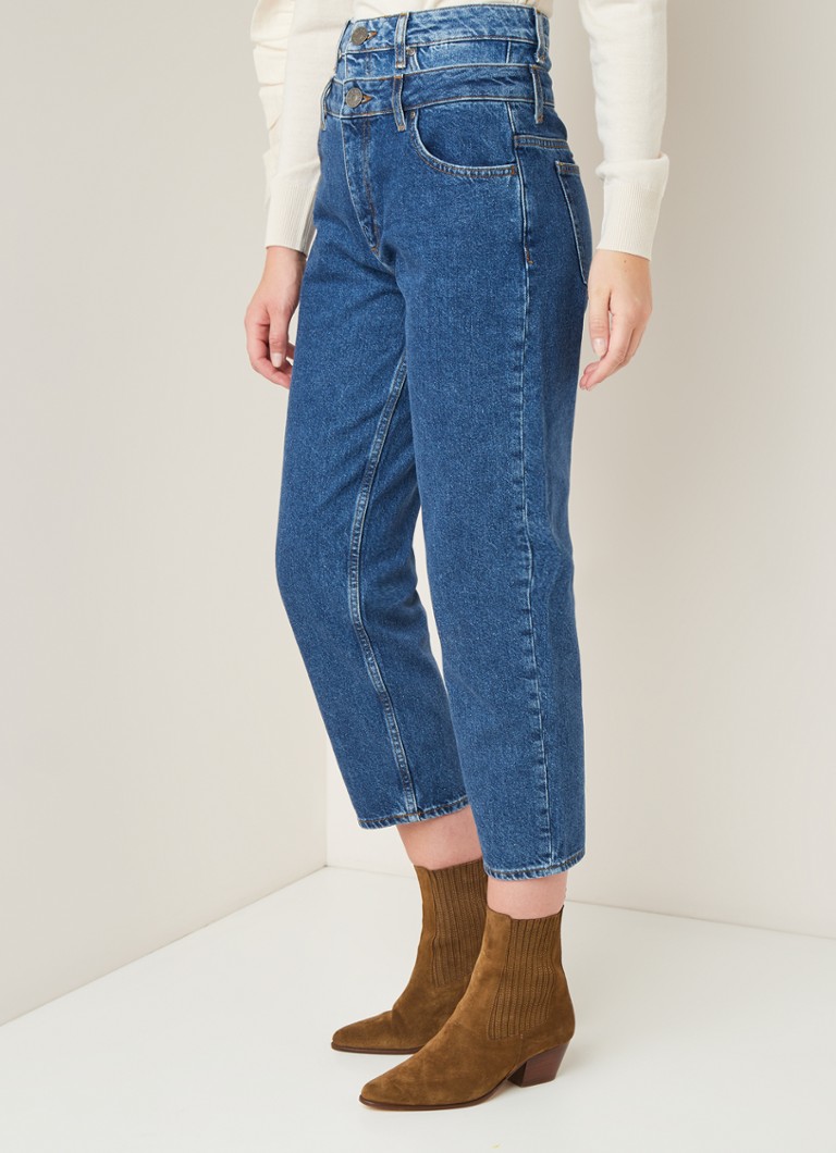 Pantaloni scurți din denim cu talie înaltă și bandă dublă Sandro Kitty