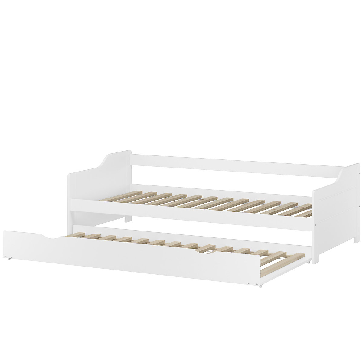 Set: Sofabett weiß aus Kiefer, Rost, Matratze 90x200