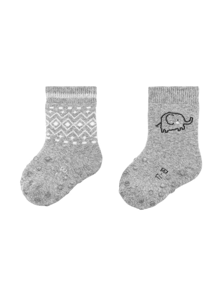 Sterntaler ABS Krabbelsocken 2er-Pack Elefant in hellgrau mel. günstig kaufen