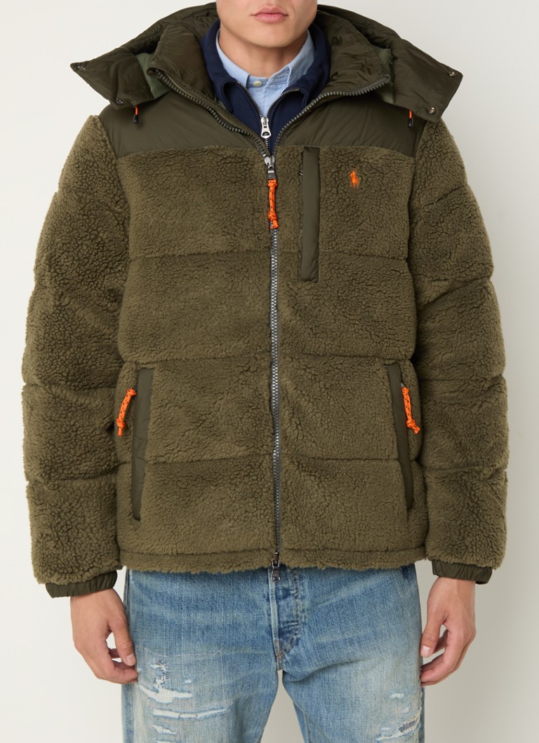 Ralph Lauren plišana jakna s punjenjem od perja i odvojivom kapuljačom