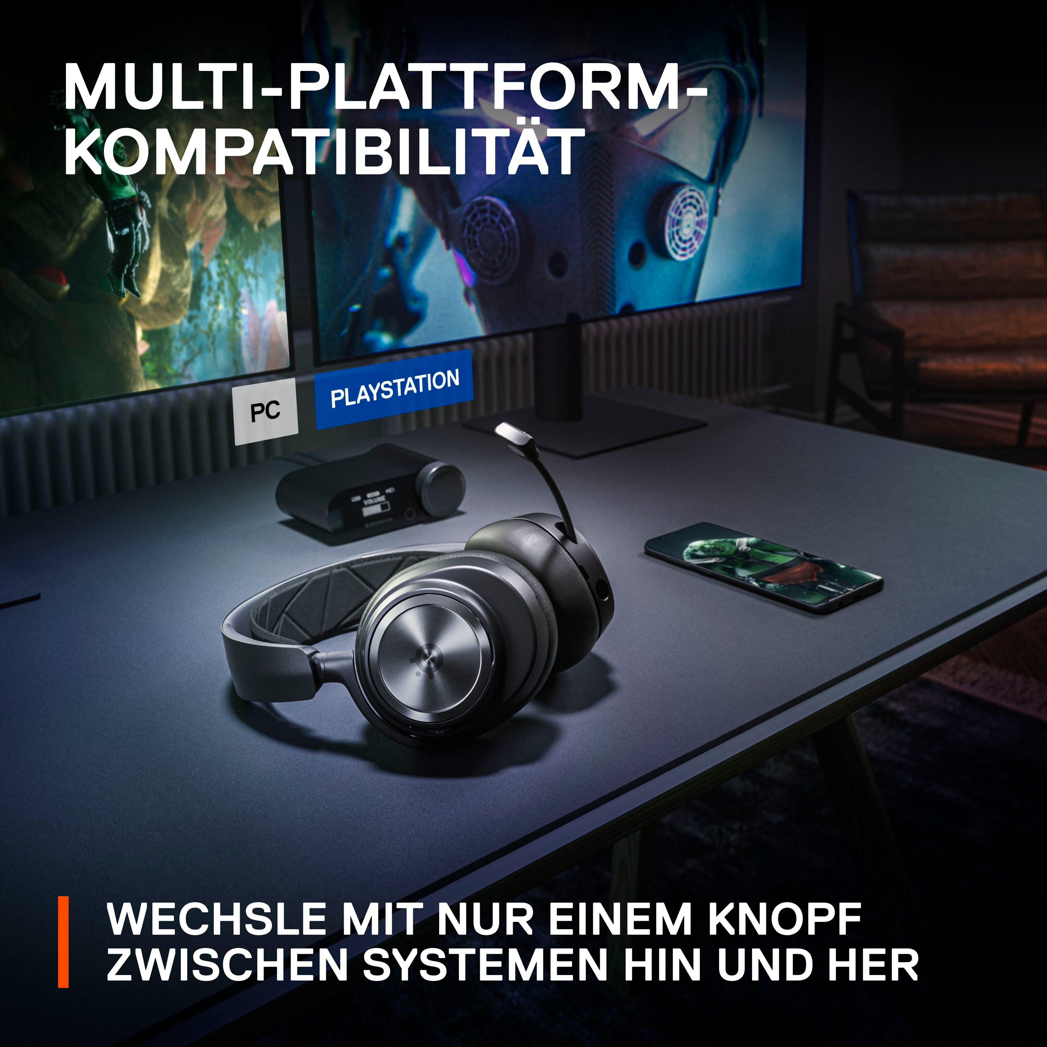 SteelSeries Arctis Nova Pro Wireless Gaming-Headset (Mikrofon abnehmbar, Noise-Cancelling, Bluetooth, Wireless)